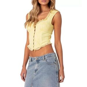 Button front Lacey corset